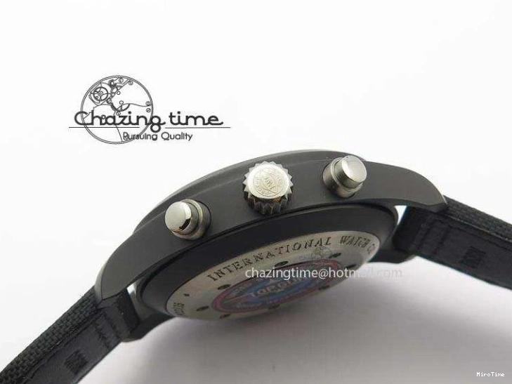 MIROTIME 0128 Pilot Chrono IW388003 Real Ceramic V6F Best Edition Green Markers On Black Nylon Strap A Effortless 7283